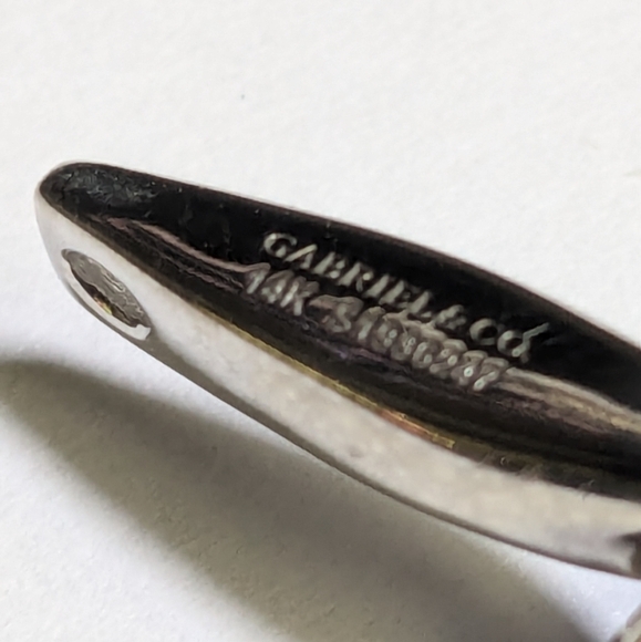 Lab Created Ruby and Natural Diamond 14K White gold pendant - Gabriel & … - Picture 6 of 12